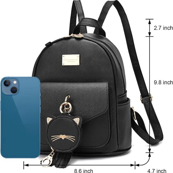 Girls Mini Leather Backpack Purse with Coin Pouch Compact Daily Use main image 7